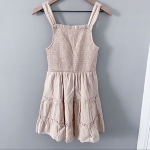 tan ruffle summer sundress dress